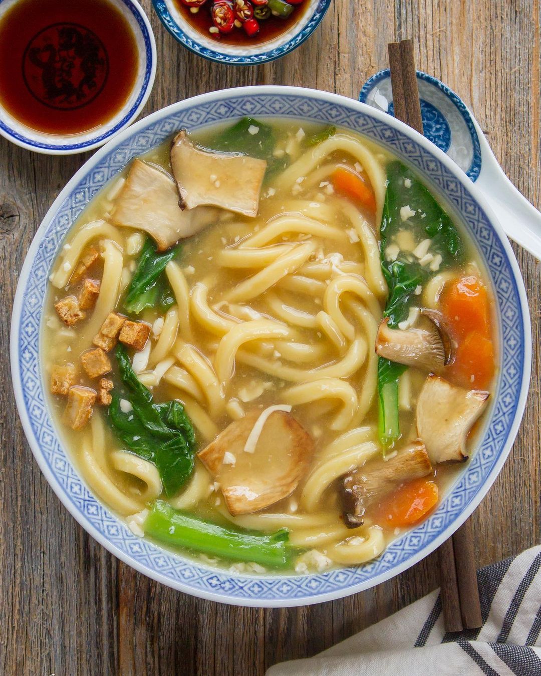 Hearty Thick Gravy Noodles Asian Dish