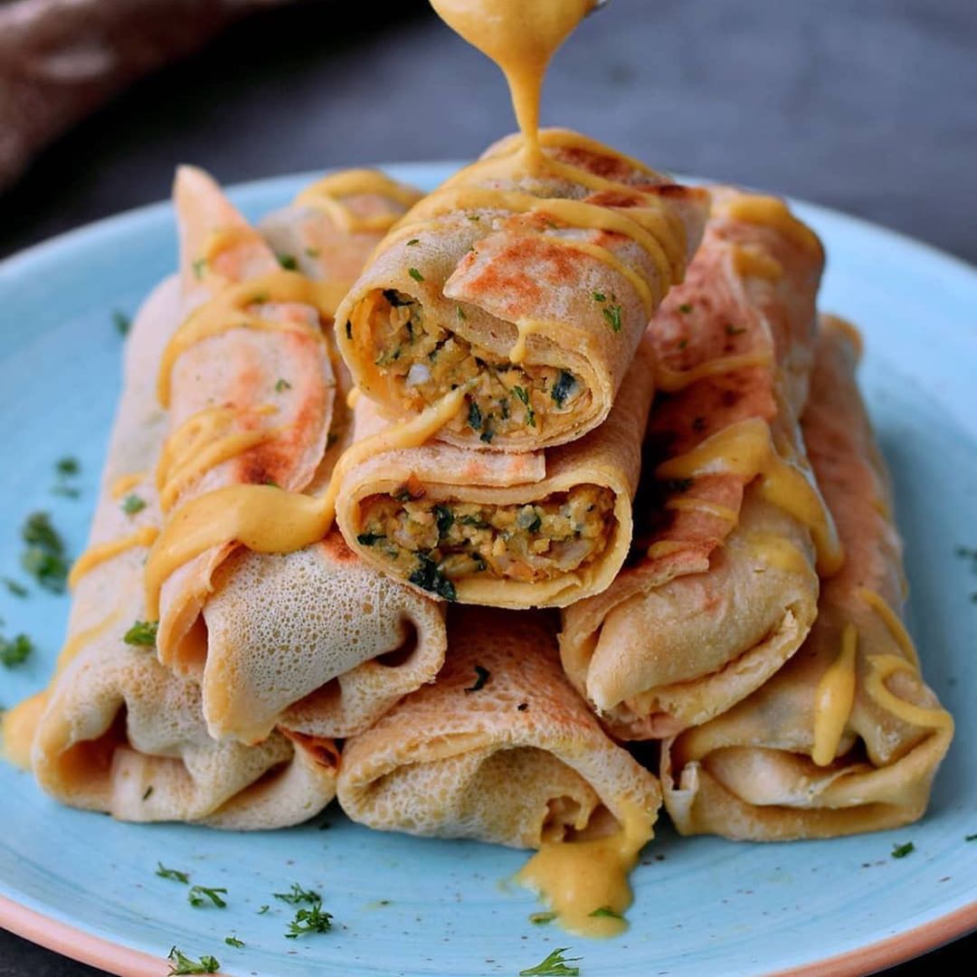 Savory Crepes with Veggie Filling