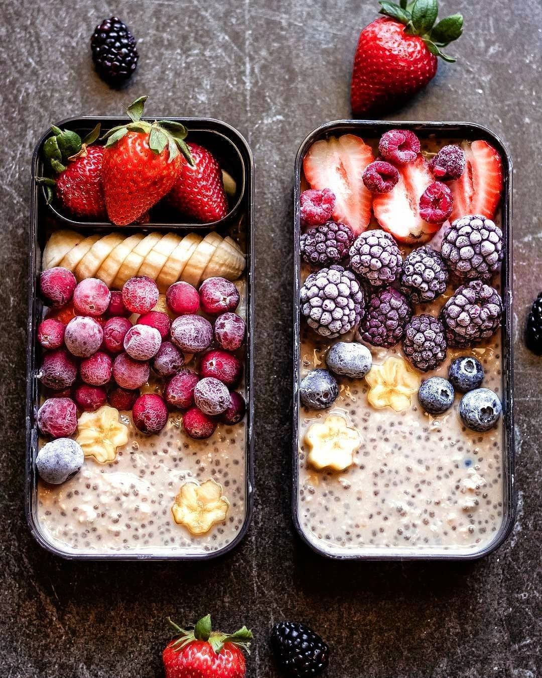 Berrylicious Coffee Chia Overnight Oats Breakfast