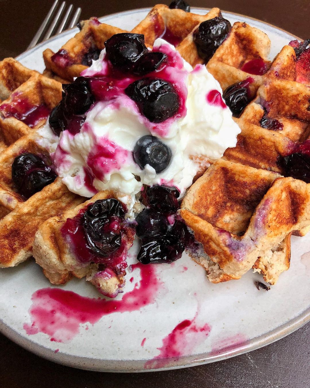 Homemade Paleo Blueberry Waffles