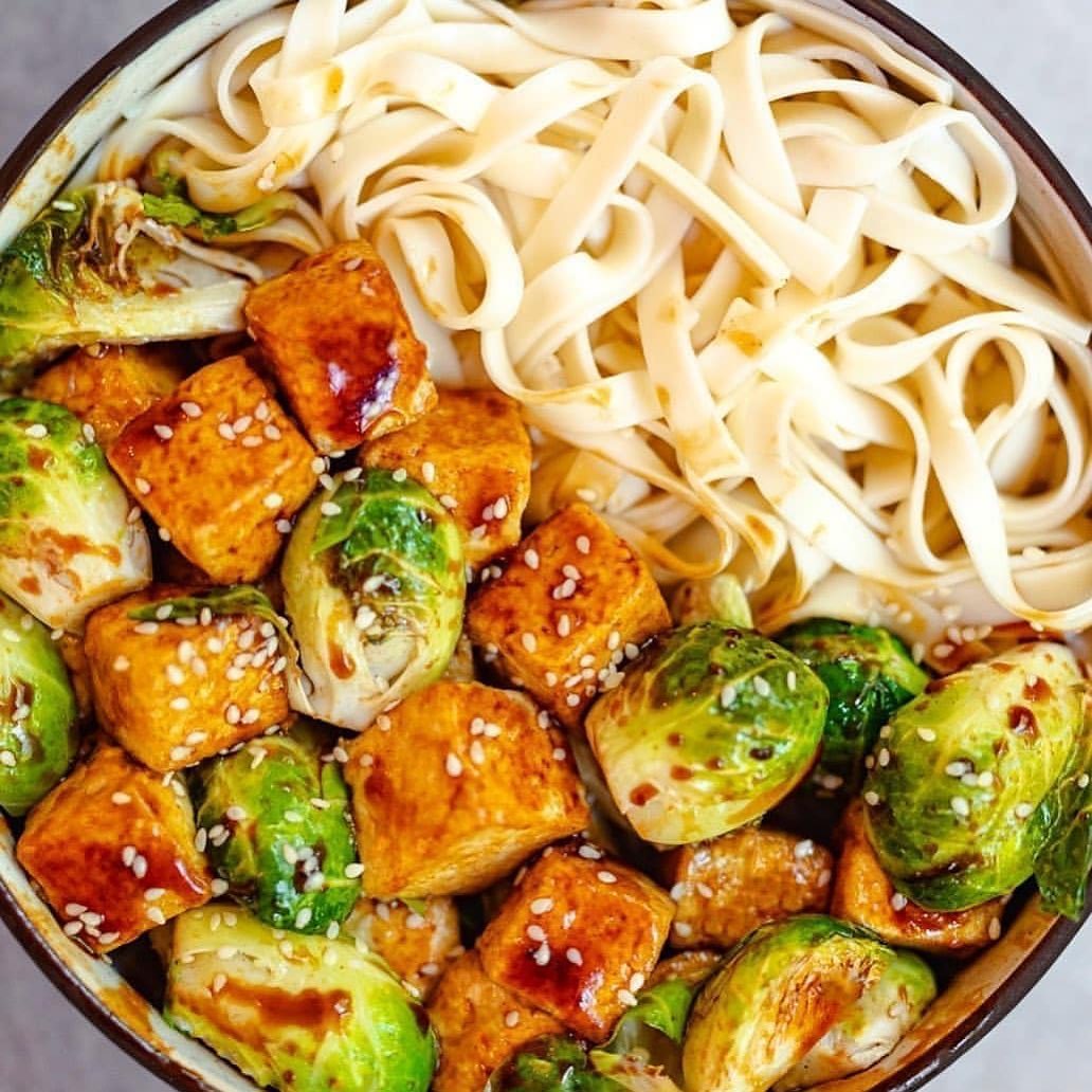 Crispy Tofu and Brussels Sprouts in Hoisin Special Sauce