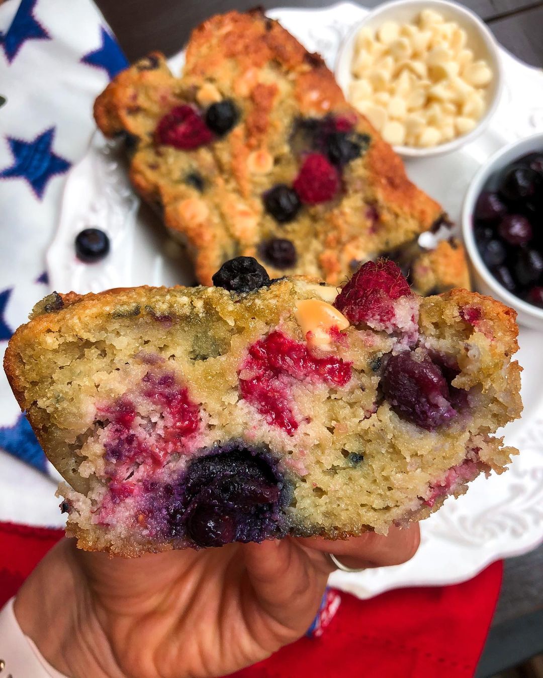 Raspberry, Blueberry, and White Chocolate Bread