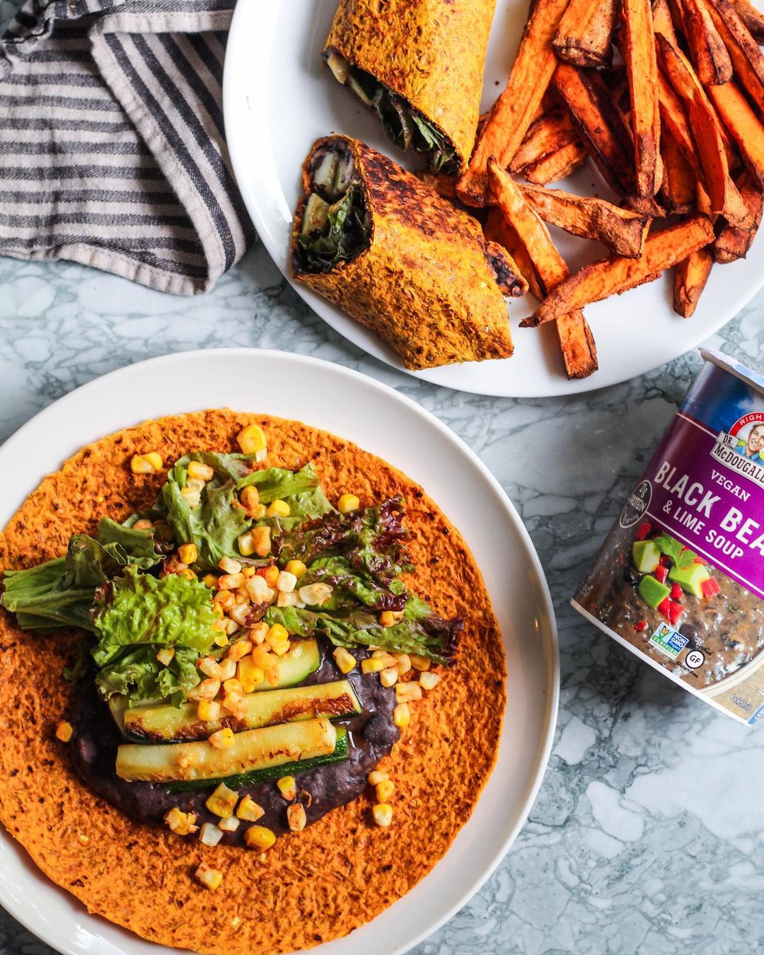 Easy Black Bean Burrito with Vegetables