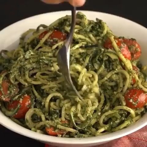 Zucchini Noodles with Basil Pesto