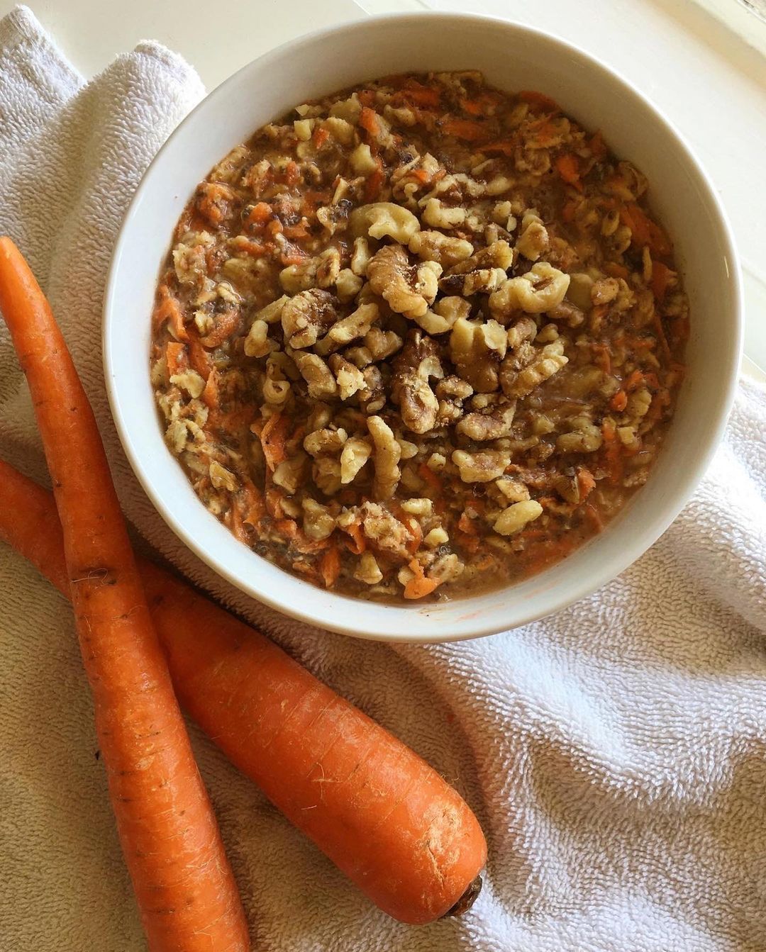 Carrot Cake Inspired Oatmeal Breakfast
