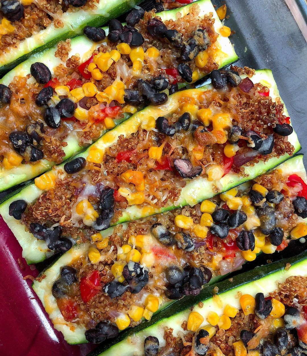 Quinoa Taco Stuffed Zucchini Boats