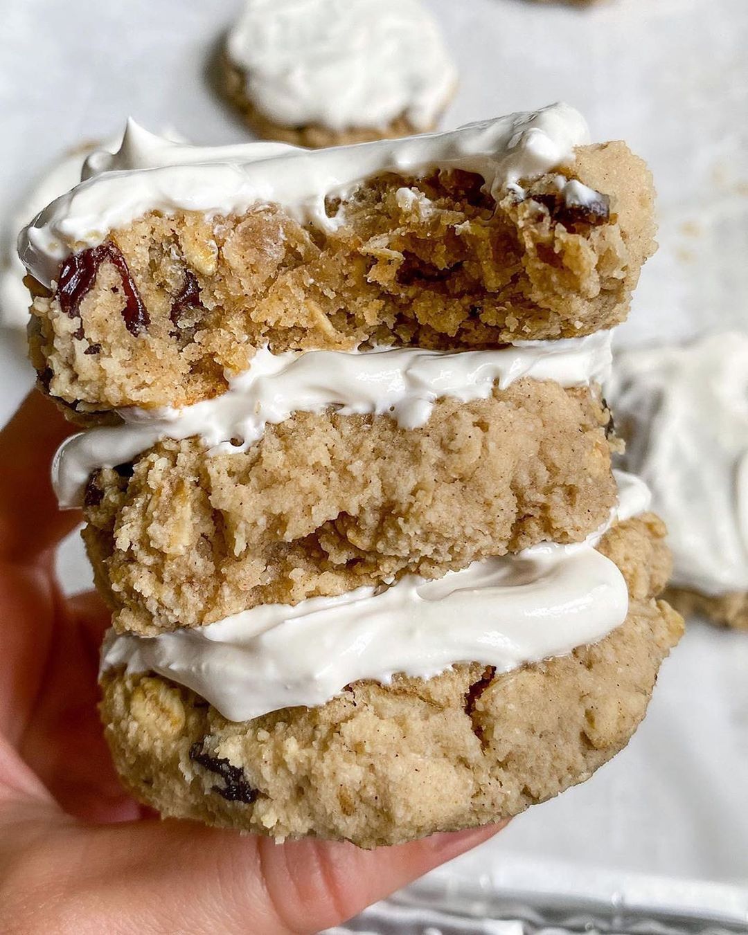 Vegan Oatmeal Raisin Cookies with Tahini