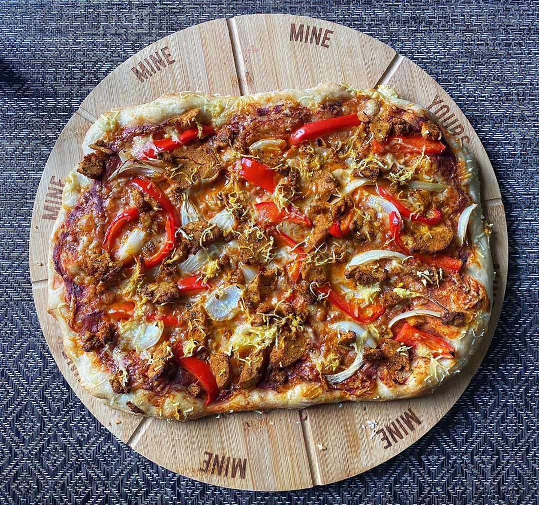 Homemade Sourdough Pizza with Vegan Toppings