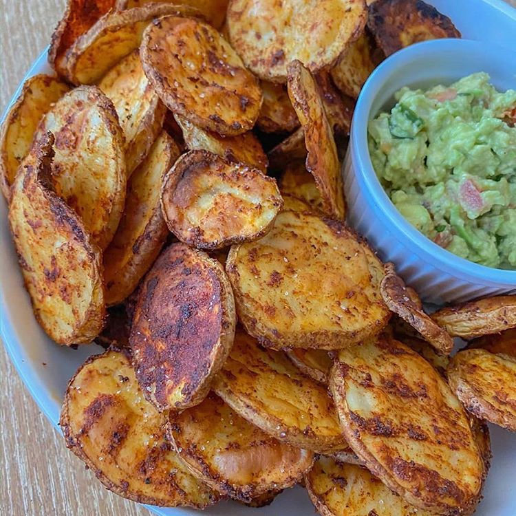 Homemade Southwest Potato Chips and Guacamole