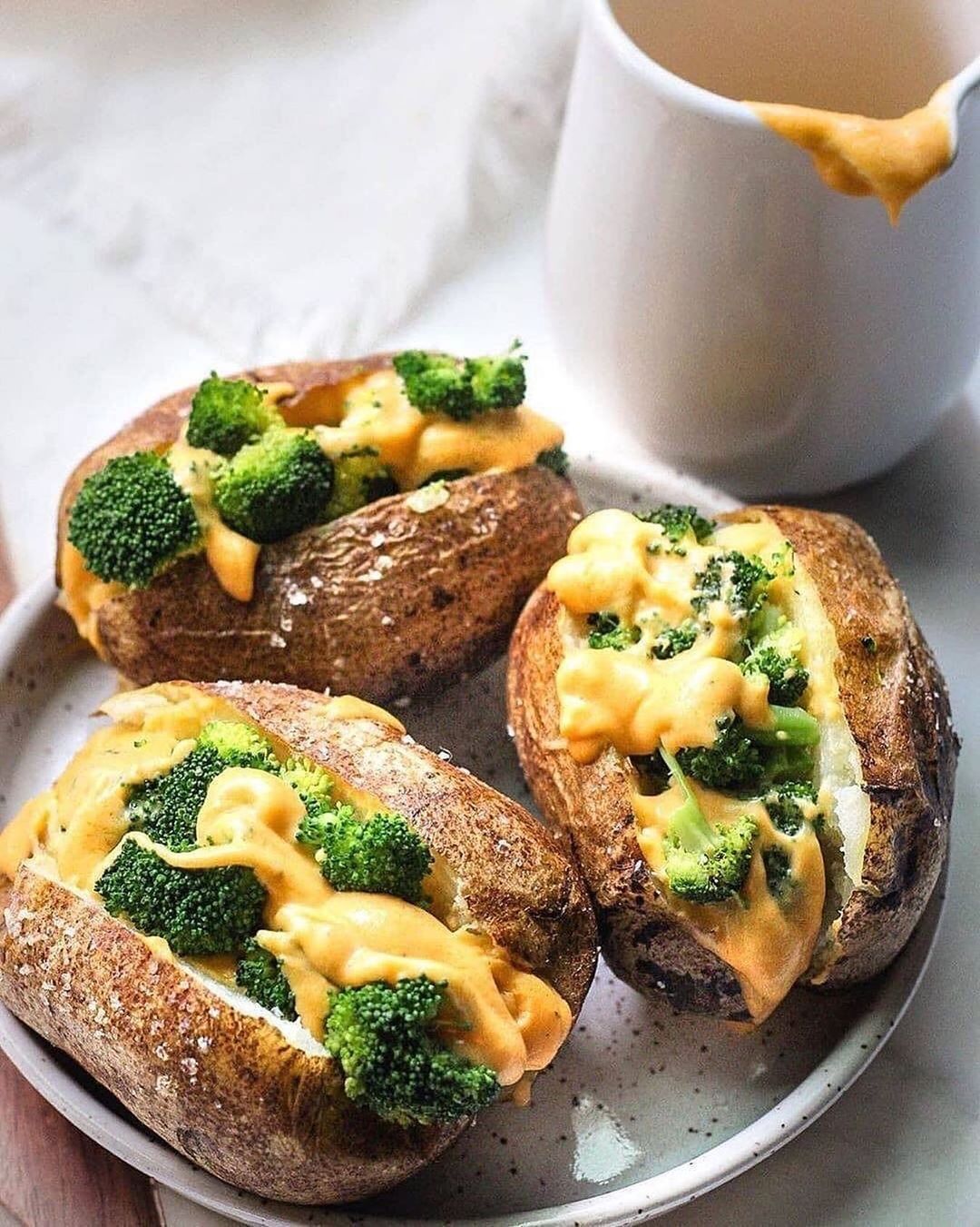 Cheesy Broccoli Stuffed Potatoes