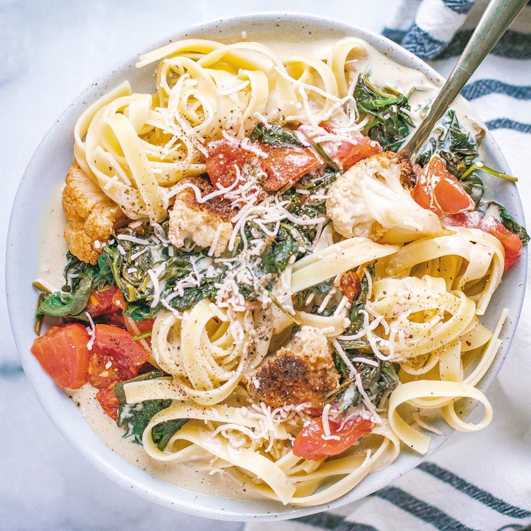 Vegan Tofu Alfredo Pasta