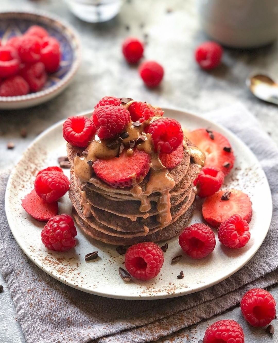 Fluffy Vegan Buckwheat Pancakes with Banana and Spices