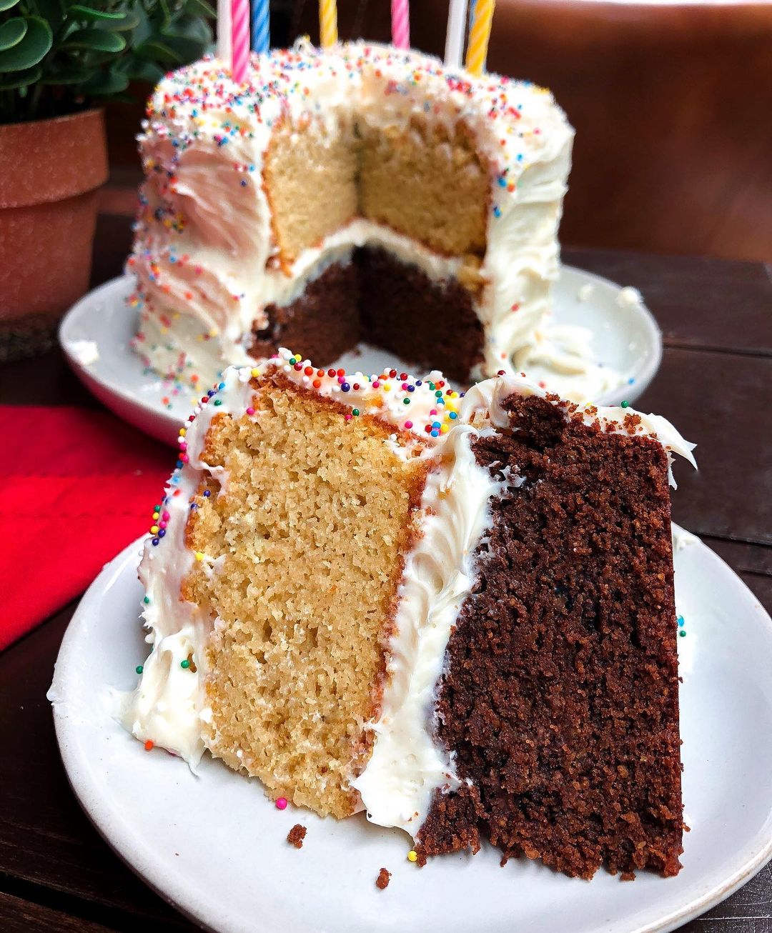Gluten-Free Vanilla and Chocolate Birthday Cake
