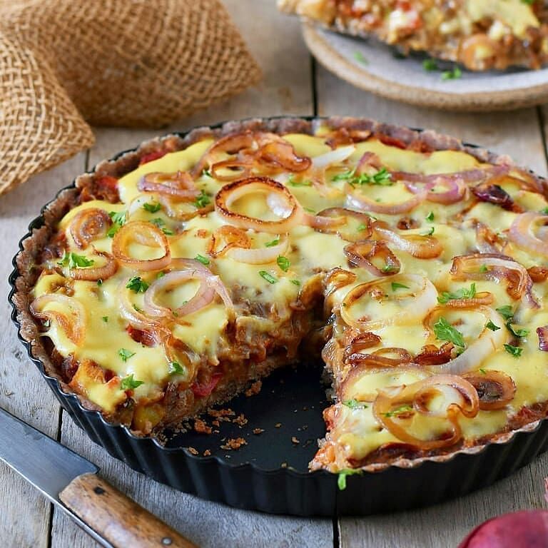 Caramelized Onion Tart by @Elavegan