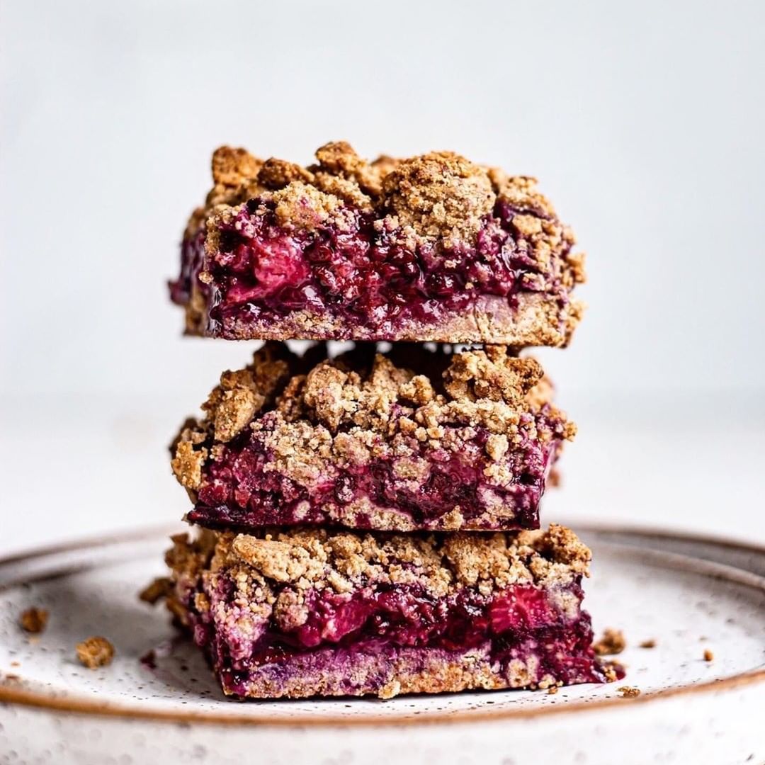 Triple Berry Tahini Crumb Bars