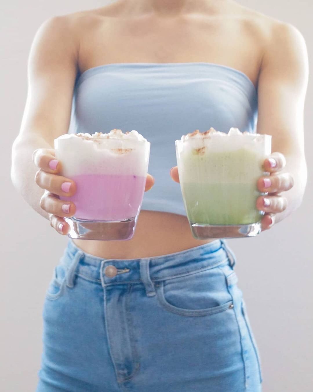 Pitaya and Matcha Superfood Lattes