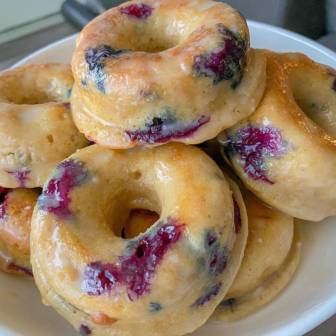 30 Minute Vegan Baked Blueberry Donuts
