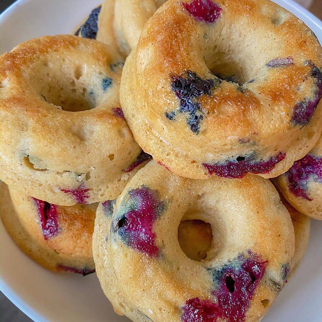 30 Minute Vegan Baked Blueberry Donuts