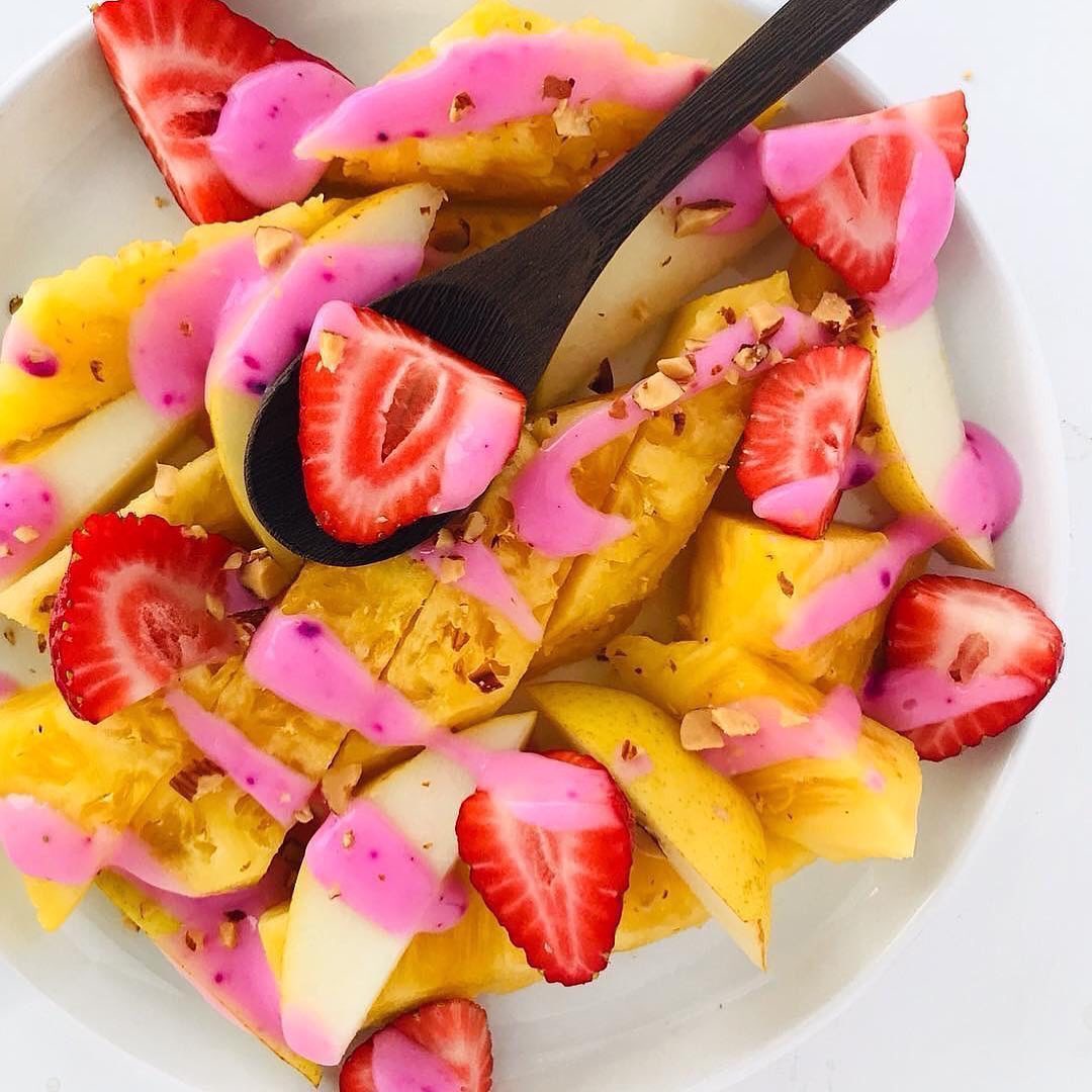 Fresh Fruit Plate with Pitaya Drizzle