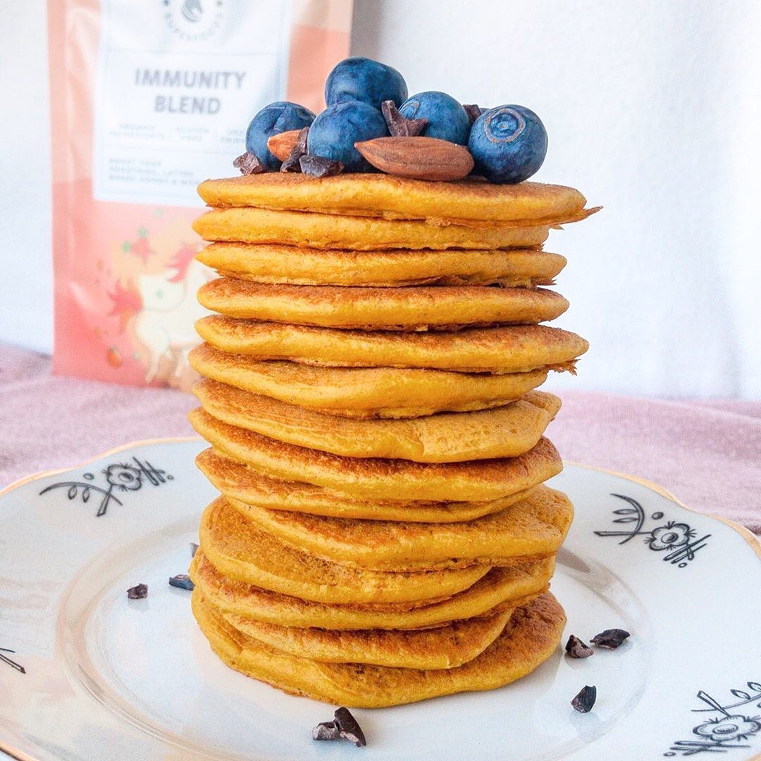 Immunity Pancakes with Almonds and Blueberries