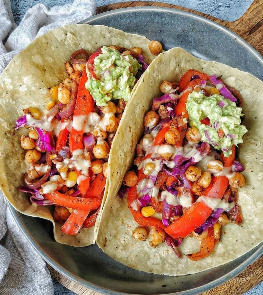 Chickpea Veggie Fajita Wraps