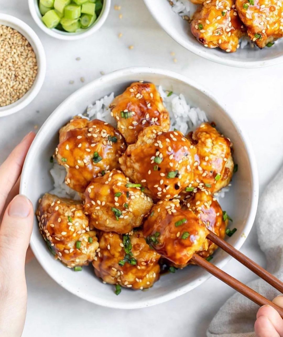 Baked Sticky Sesame Cauliflower