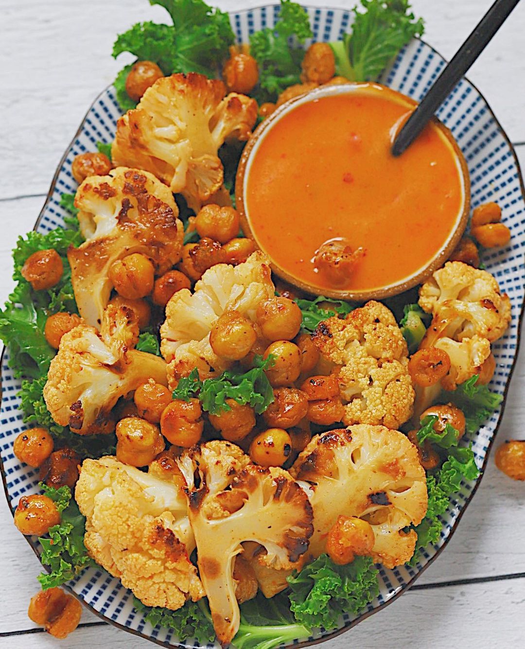 Bang Bang Roasted Cauliflower and Chickpeas