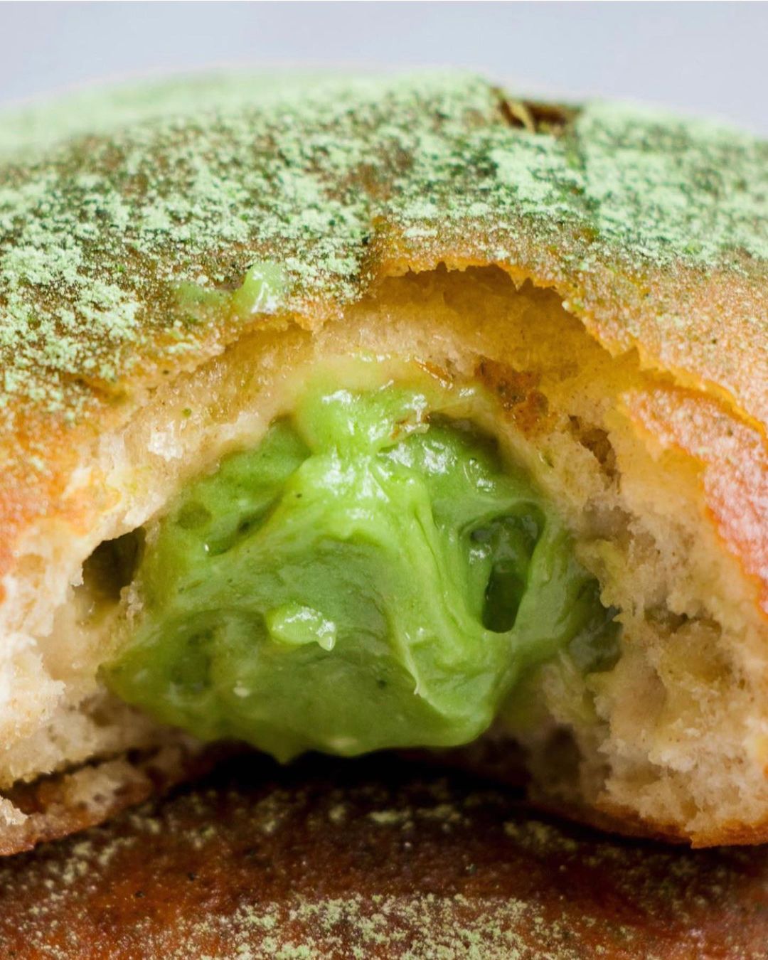 Vegan Doughnuts with Matcha Buttercream Filling