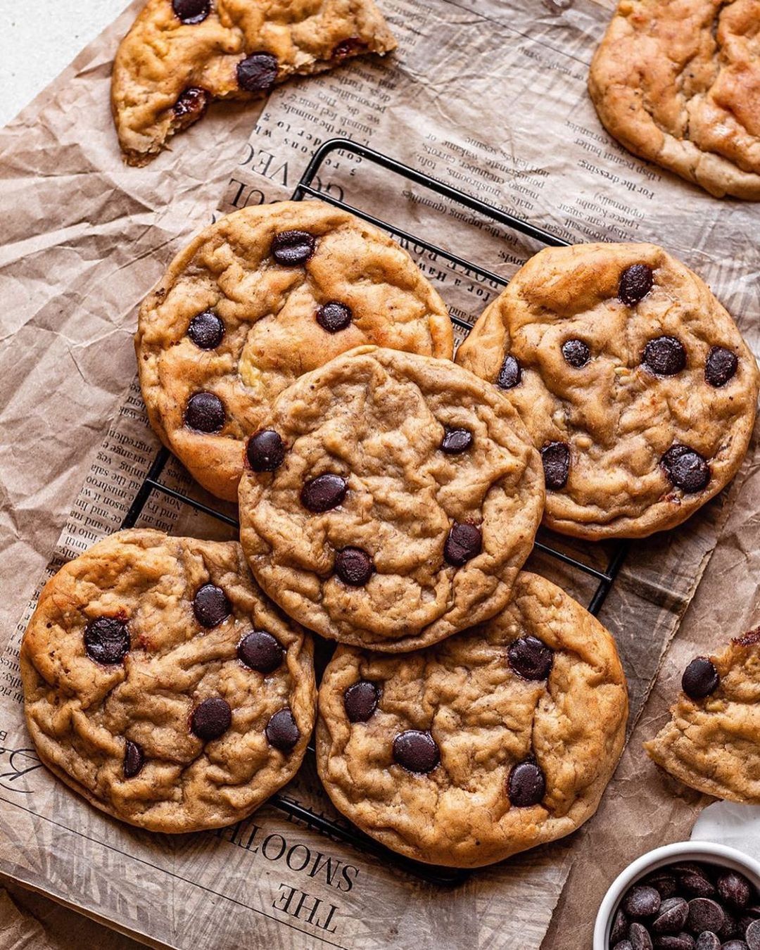 Banana Chocolate Chip Protein Cookies