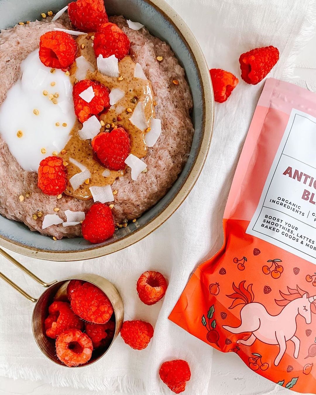 Raspberry Cauliflower Oats with Antioxidants