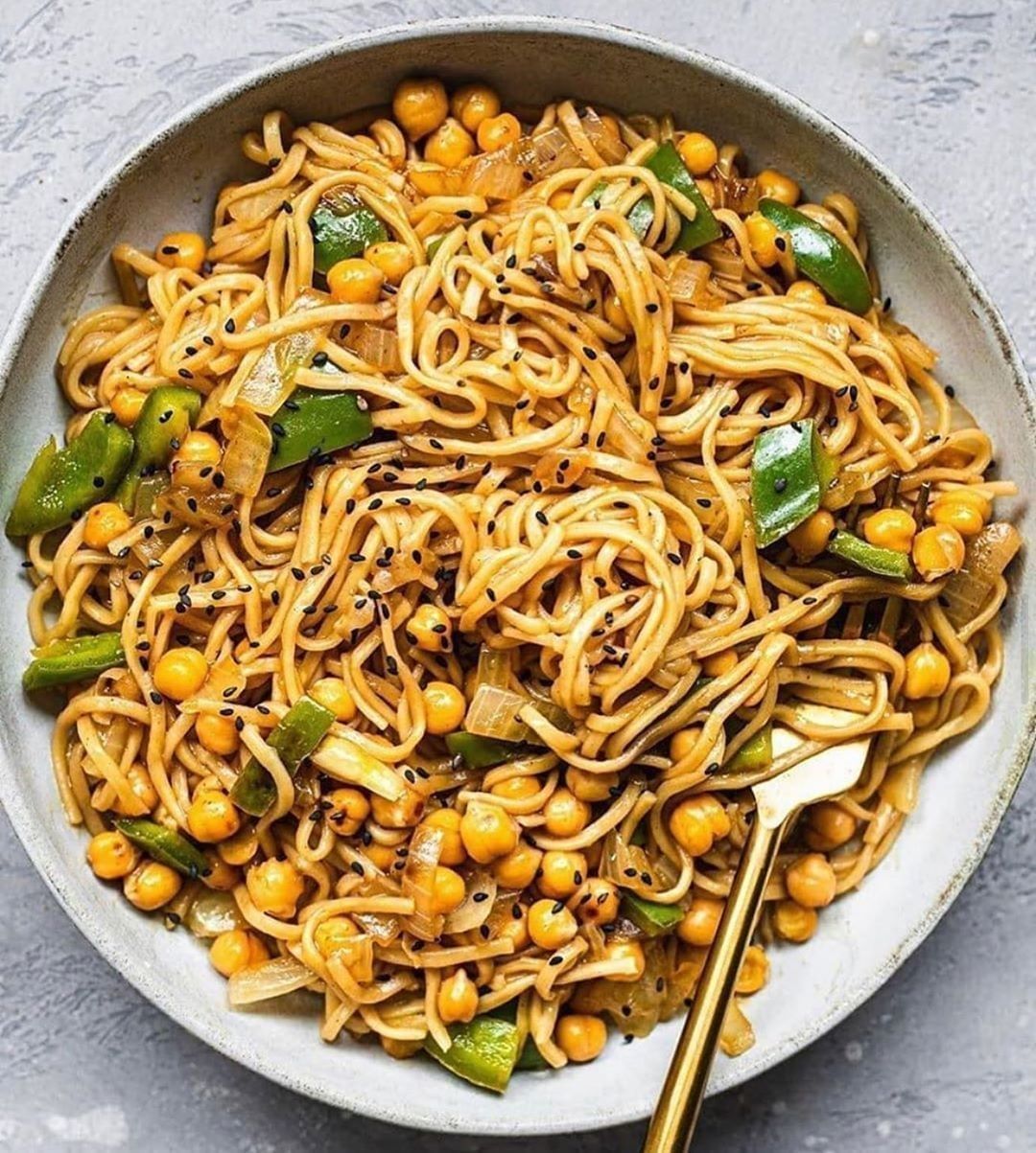 Simple Chickpea Noodle Stir-Fry