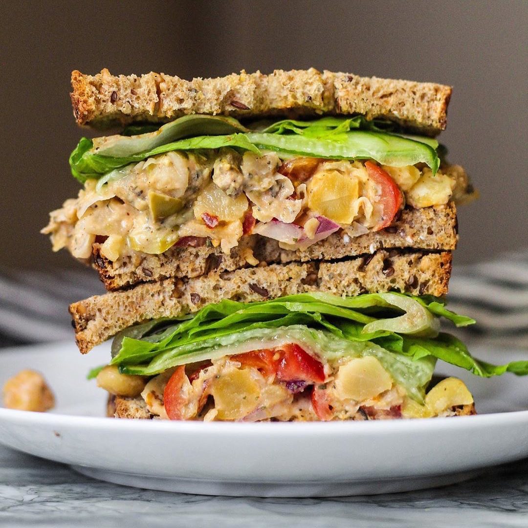 Mediterranean Inspired Chickpea Salad Sandwich