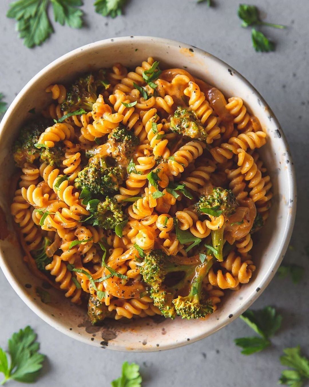 Creamy Paprika Pasta with Roasted Broccoli