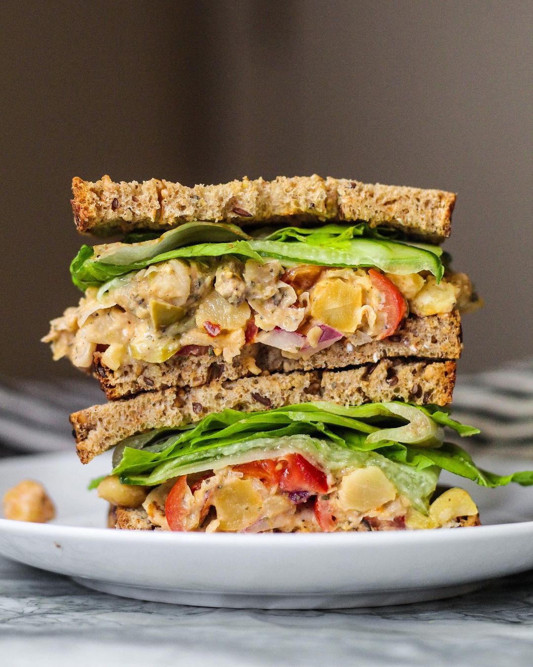 Mediterranean Inspired Chickpea Salad Sandwich