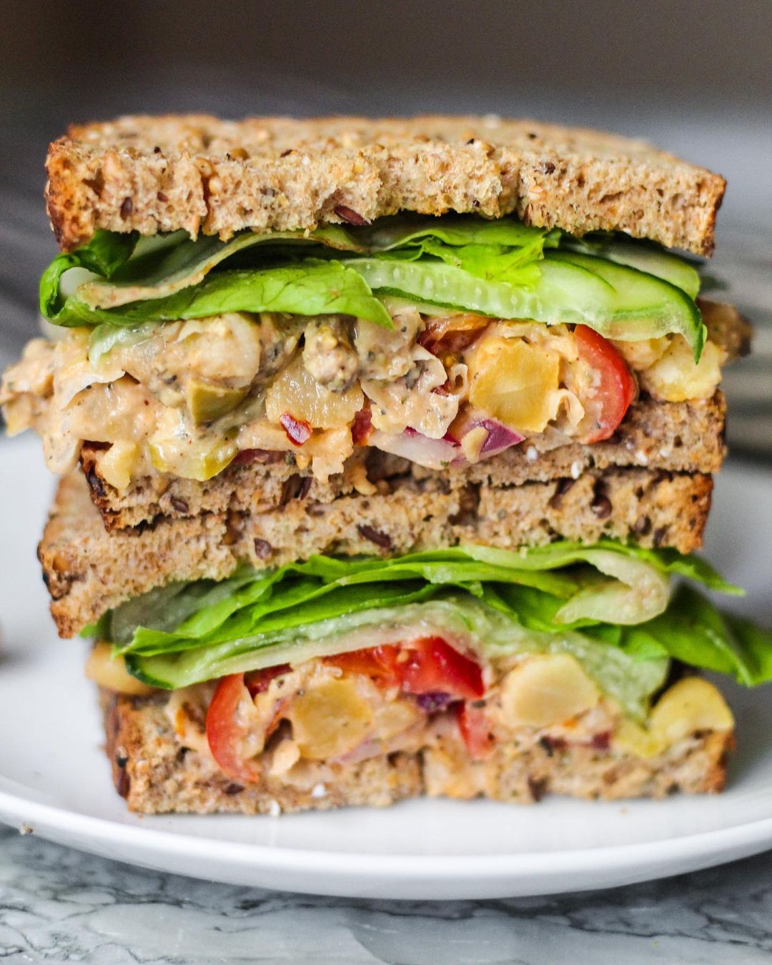 Mediterranean Inspired Chickpea Salad Sandwich