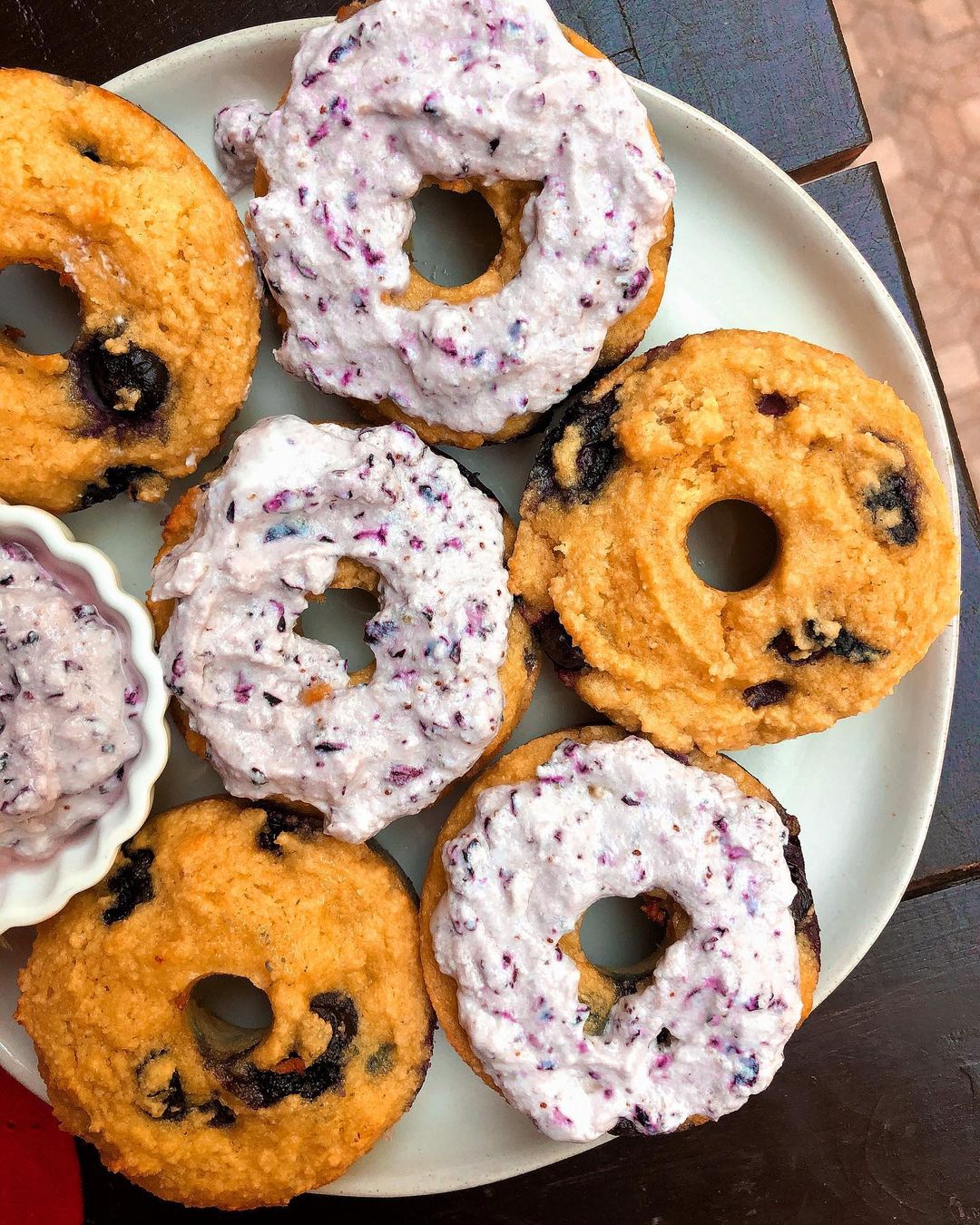 Homemade Blueberry Donuts with Yogurt Icing