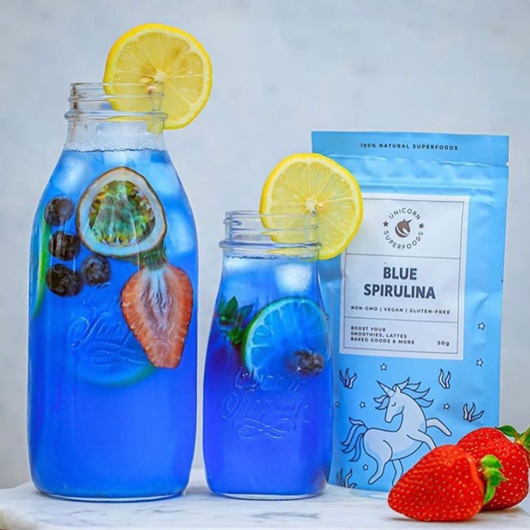 Homemade Blue Spirulina Infused Lemonade