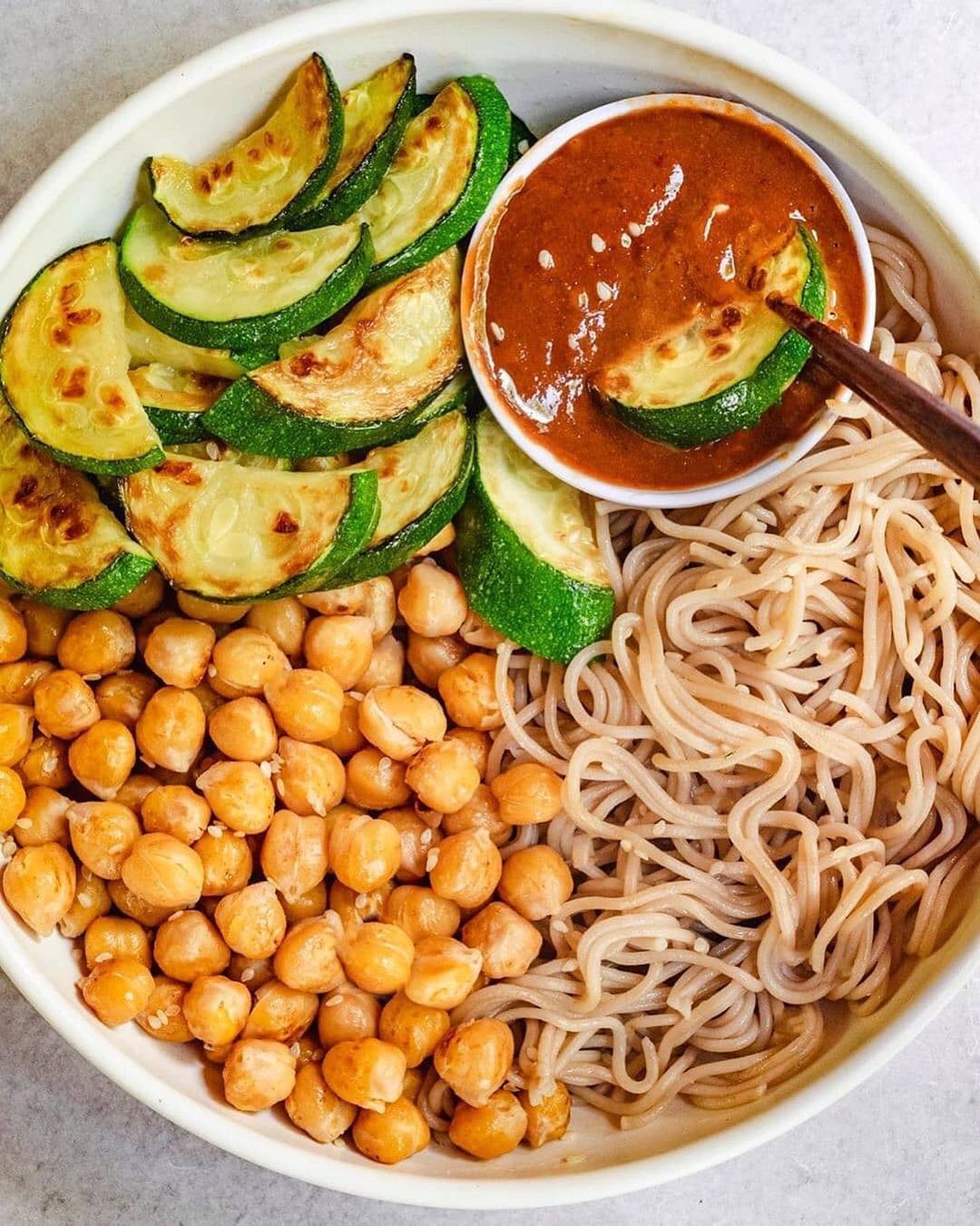 Vegan Peanut Sauce with Veggies and Noodles