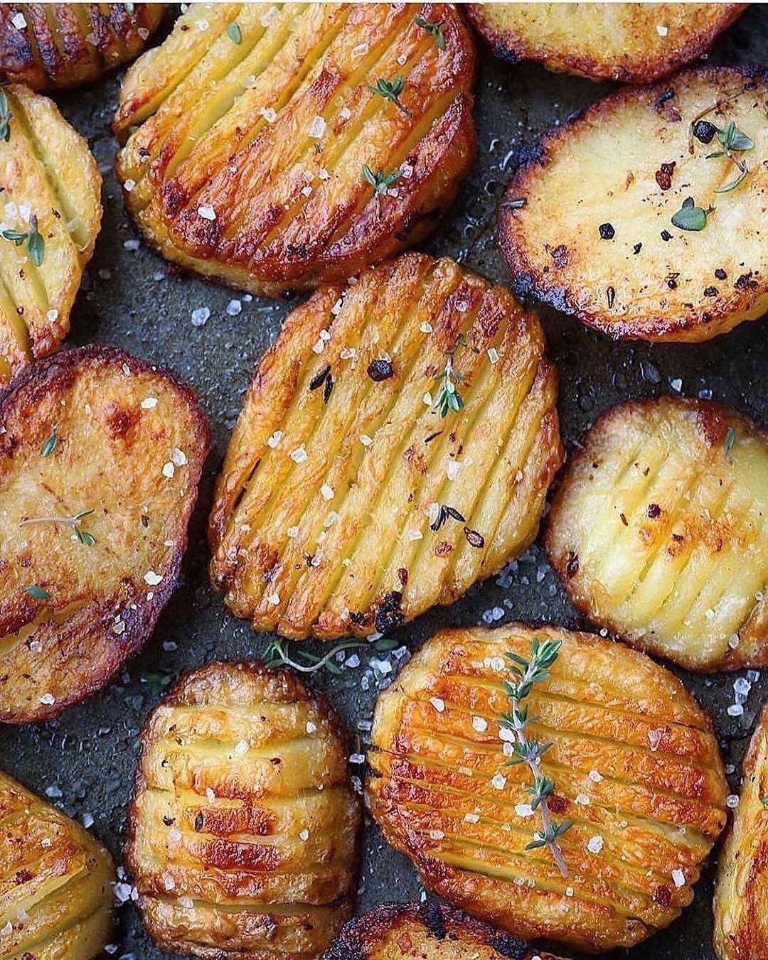 Salt and Vinegar Roast Hasselback Potatoes