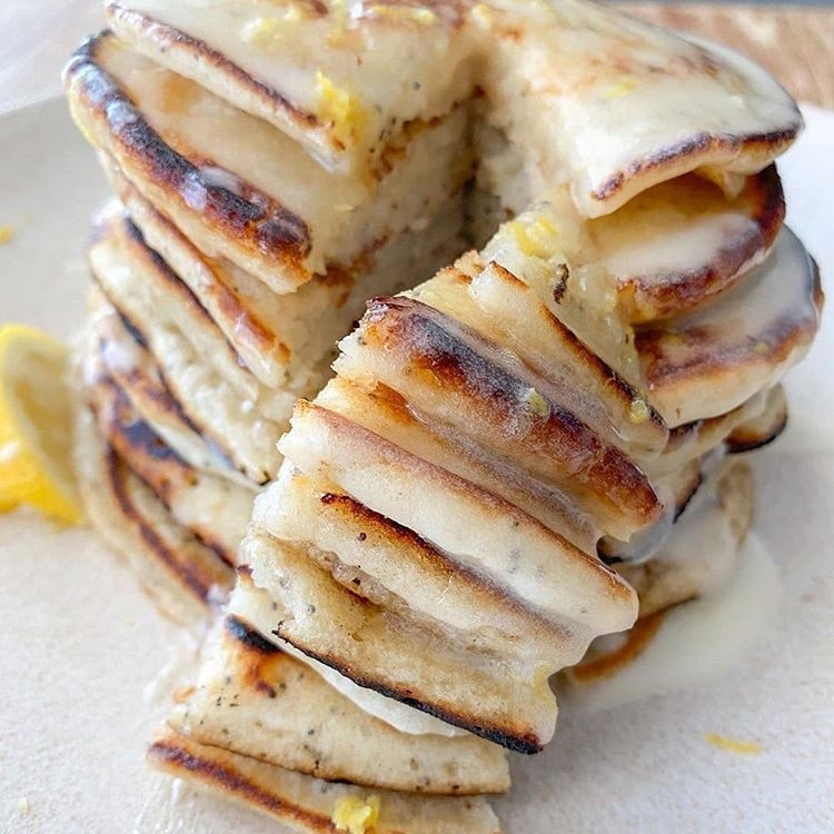 Vegan Gluten-Free Lemon Poppy Seed Pancakes