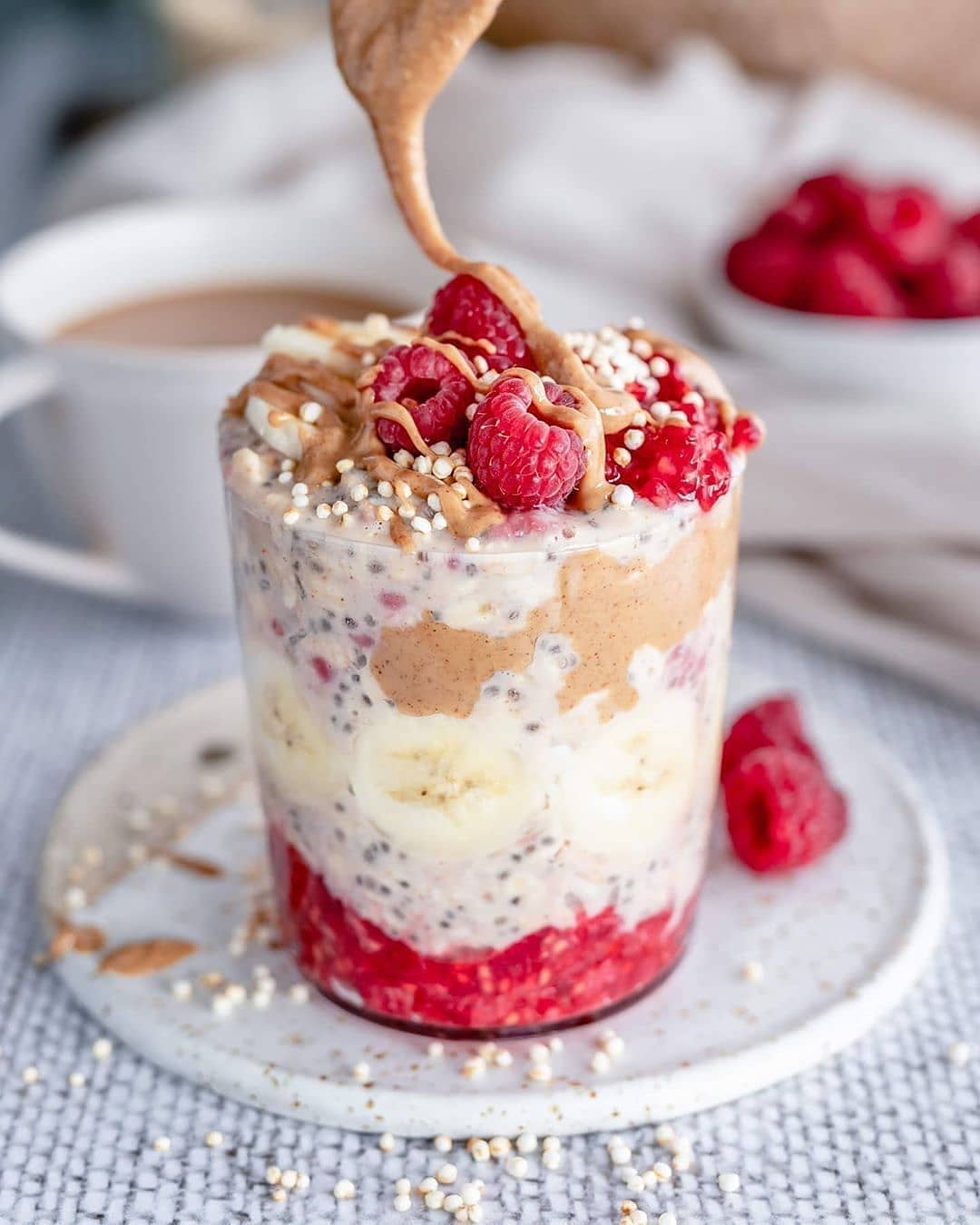 Pb and Raspberry Overnight Oats
