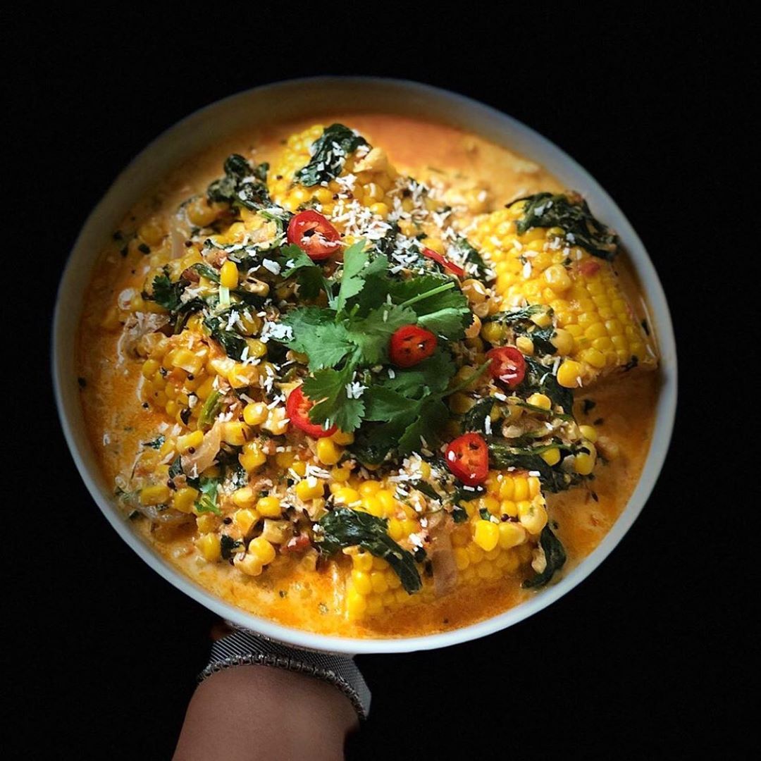 Coconut Sweetcorn and Spinach Curry