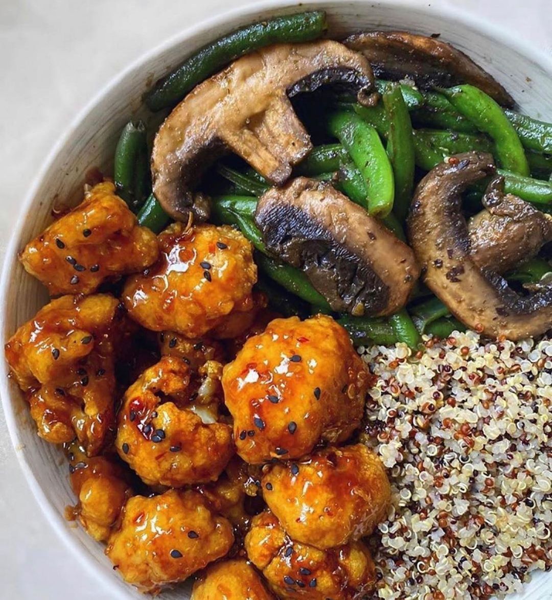 Sticky Sesame Cauliflower with Vegetables