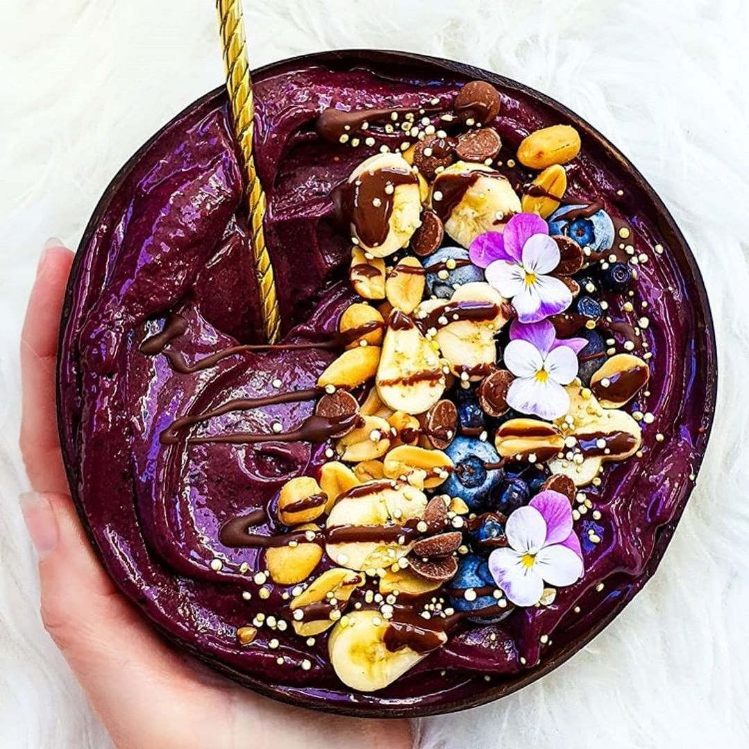 Acai Blueberry Banana Protein Smoothie