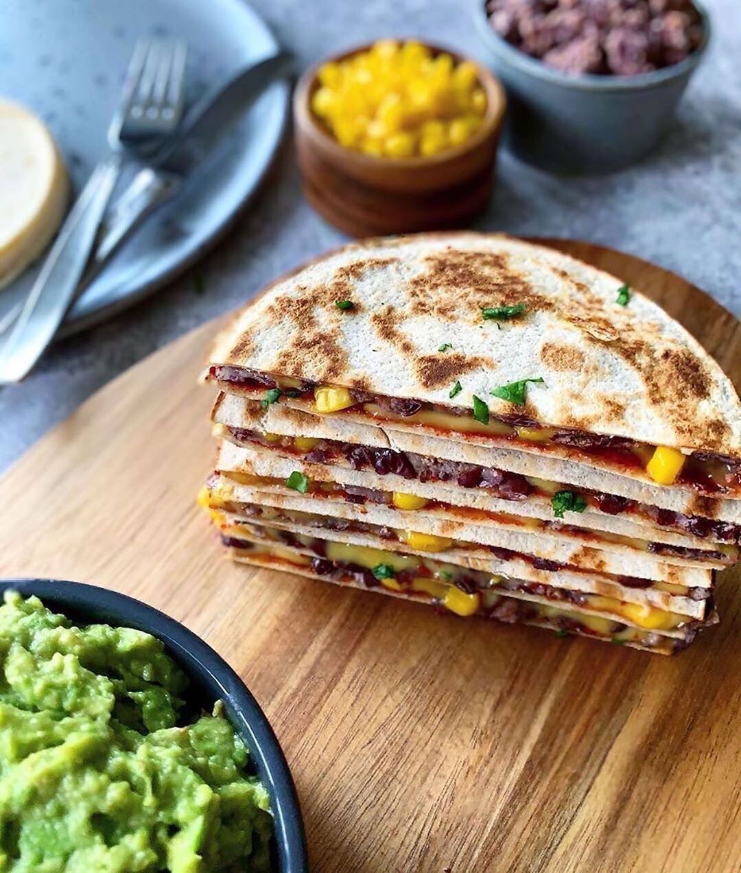 Vegan Gluten-Free Quesadillas with Black Beans and Corn