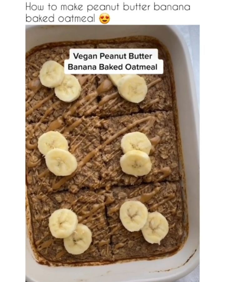Vegan Peanut Butter Banana Baked Oatmeal