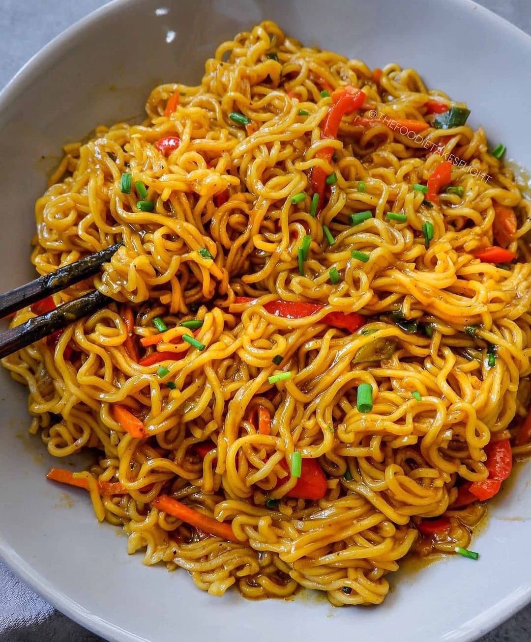 Curry and Pepper Noodles