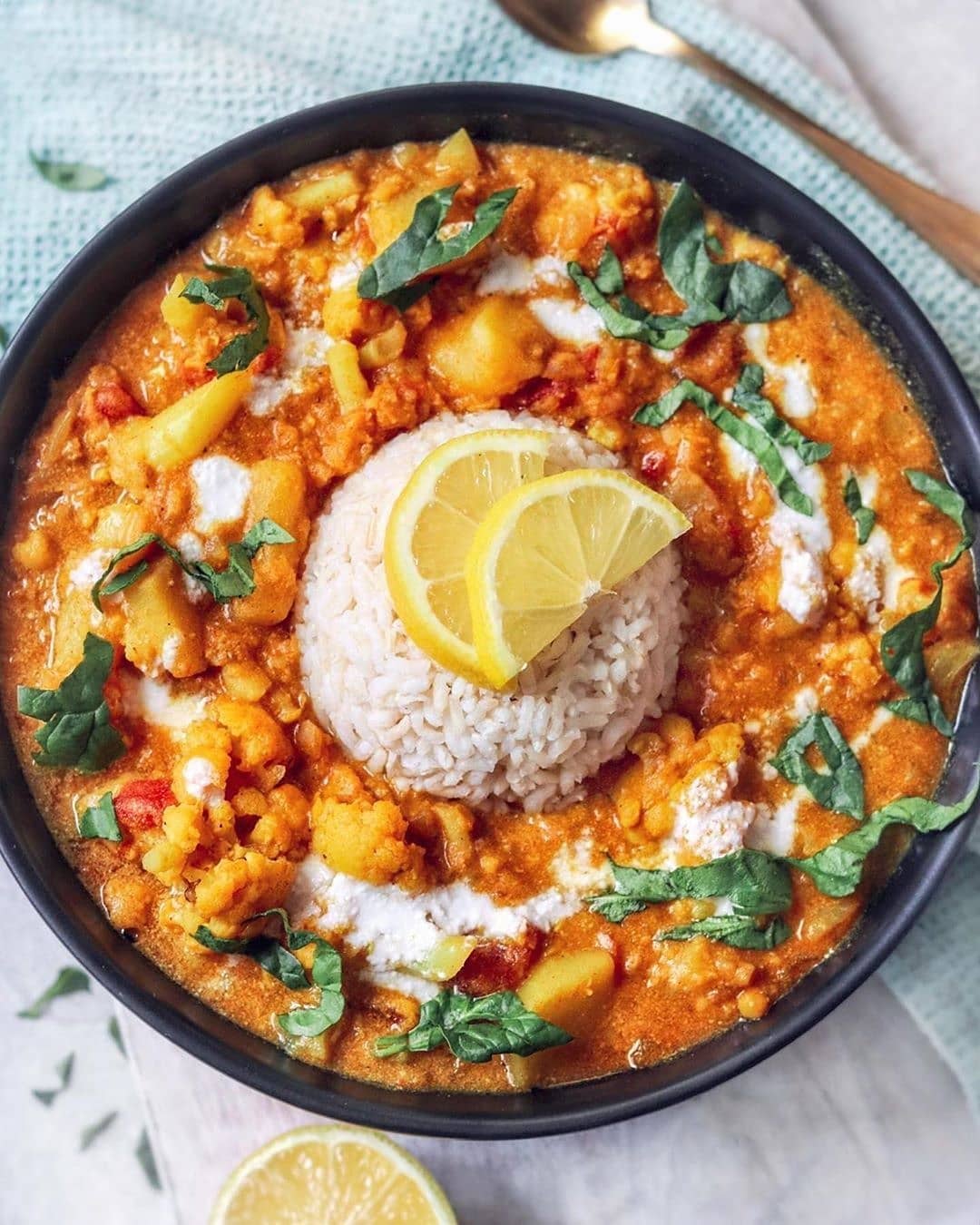 Cauliflower Potato Lentil Curry
