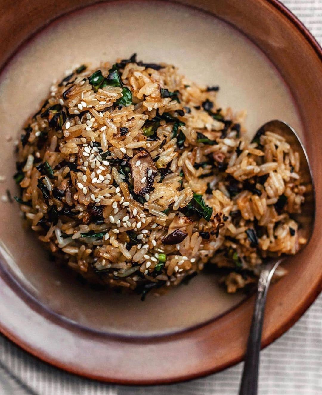 Crispy Kale and Shiitake Fried Rice