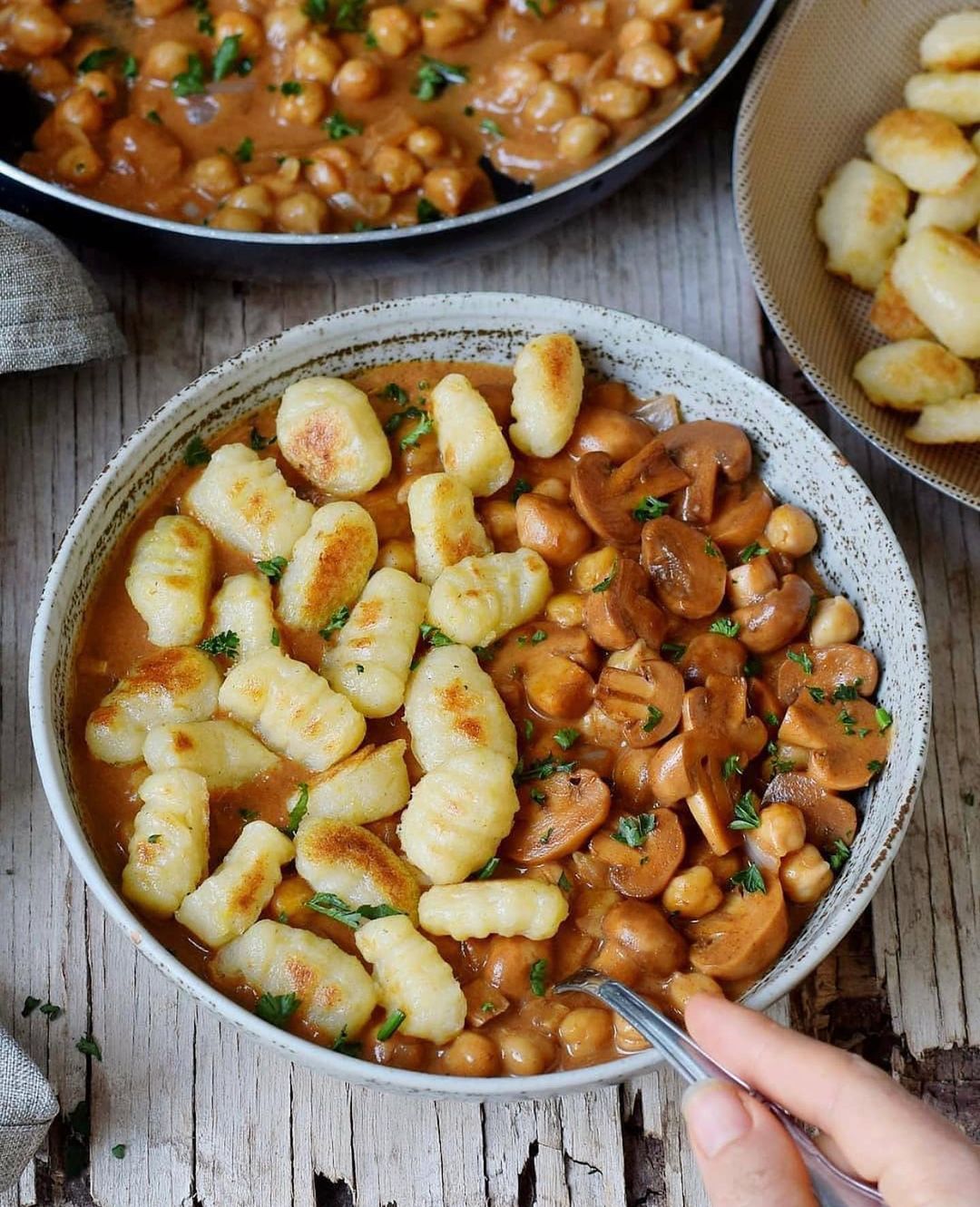 Homemade Mushroom Stroganoff with Gnocchi